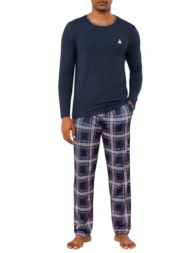 Jahetuul Schlafanzug Herren lang Schlafhose Karomuster Pyjama Männer Schlafanzüge für Herren Nachtwäsche Schlafbekleidung Pyjamahose Homewear Man von Jahetuul