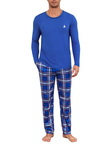 Jahetuul Schlafanzug Herren lang Schlafhose Karomuster Pyjama Männer Schlafanzüge für Herren Nachtwäsche Schlafbekleidung Pyjamahose Homewear Man von Jahetuul
