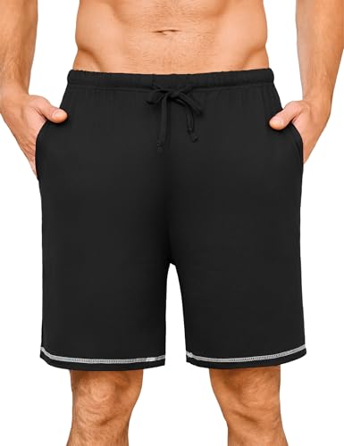 Jahetuul Schlafhose Herren kurz Schlafanzughose Jungen kurze Schlafshorts Pyjamahose Baumwolle Sommer Pyjama Männer Hausshorts Schlafanzughosen von Jahetuul