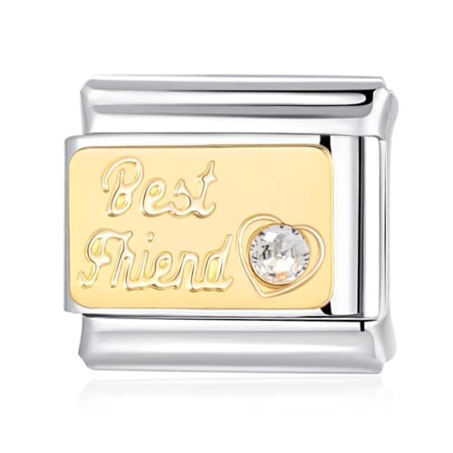 Jahn Jewellery Family Italian Charms Collection - Mom, Aunt, Sister, Cousin, Daughter and Best Friend Italian Gift Charm Fits all 9mm Italian Style Charm Bracelets (Best Friend Italian Charm) von Jahn Jewellery