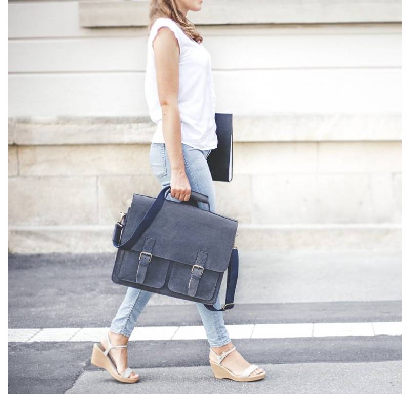 Jahn-Tasche Aktentasche Sehr Robuste Lehrertasche Leder, Blau-Schwarz, Jahn-Tasche 420-n von Jahn-Tasche