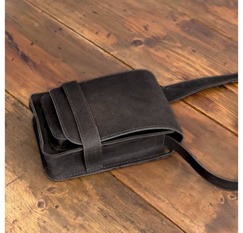 Jahn-Tasche Schultertasche Kleine Umhängetasche A5 Hoch-Format, Leder Schwarz, Jahn-Tasche 684 von Jahn-Tasche