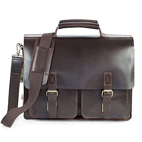 Jahn-Tasche â€“ Naturleder Aktentasche/Lehrertasche GröÃŸe L aus Anilin-Leder, Braun, Modell 420-anilin von Jahn-Tasche
