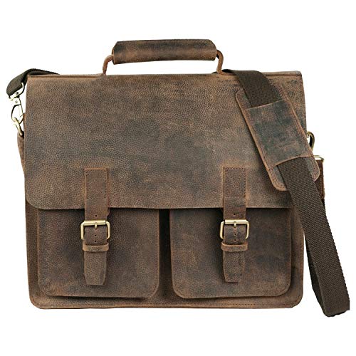 Jahn-Tasche Sehr Große Aktentasche Lehrertasche Größe XL aus Büffel-Leder, für Damen und Herren, Braun Used Look, 422 von Jahn-Tasche