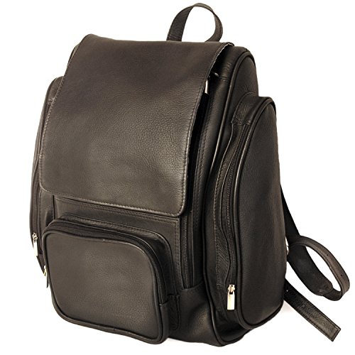 Jahn-Tasche Großer Lederrucksack Laptop Rucksack bis 15,6 Zoll, für Damen und Herren, Schwarz, 709 von Jahn-Tasche