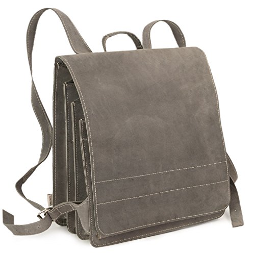 Jahn-Tasche Sehr Großer Lederrucksack Lehrerrucksack Größe XL aus Büffel-Leder, für Damen und Herren, Grau, Modell 670 von Jahn-Tasche