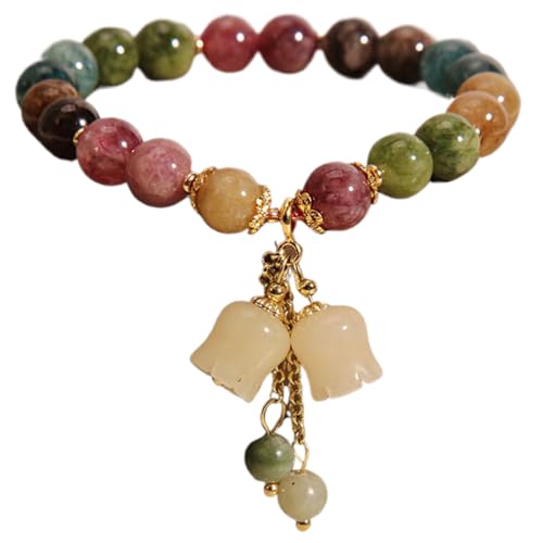 Jahreszeit Kristall-Armband für Damen, handgefertigt, rote und grüne Perlen, handgefertigt, Maiglöckchen, Stressabbau, botanischer Stil, mit künstlicher Schnitzerei, exquisit verpacktes Armband Jahreszeit Kristall-Armband für Damen, handgefertigt, rote und grüne Perlen, handgefertigt, Maiglöckchen, Stressabbau, botanischer Stil, mit künstlicher Schnitzerei, exquisit verpacktes Armband von Jahreszeit