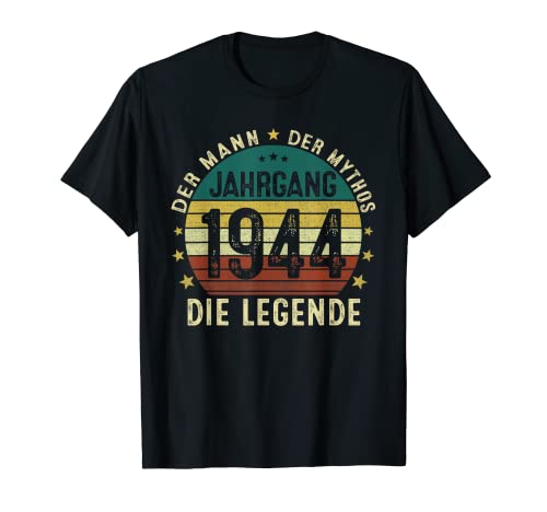 Herren Legendär Seit 1944 Der Mann Mythos Die Legende Jahrgang 1944 T-Shirt von Jahrgang 1944 Geburtstag 78 Jahre Geschenkidee