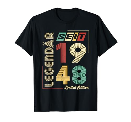 Geburtstag Frauen Männer Jahrgang 1948 Vintage Retro T-Shirt Geburtstag Frauen Männer Jahrgang 1948 Vintage Retro T-Shirt von Jahrgang 1948 Vintage Retro Geburtstag Frau Mann
