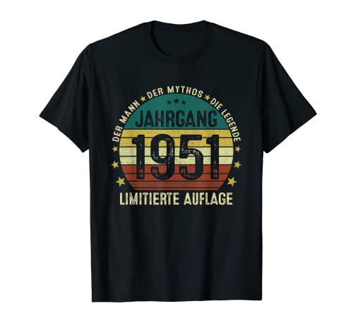 Herren Legendär Seit 1951 Der Mann Mythos Die Legende Jahrgang 1951 T-Shirt Herren Legendär Seit 1951 Der Mann Mythos Die Legende Jahrgang 1951 T-Shirt von Jahrgang 1951 Geburtstag 71 Jahre Geschenkidee