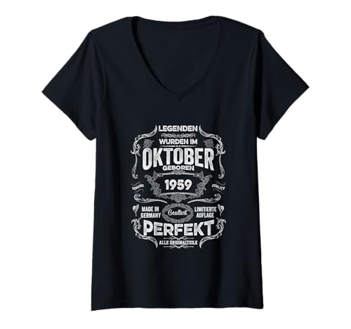 Damen Legenden zum 66. Geburtstag wurden im Oktober geboren 1959 T-Shirt mit V-Ausschnitt Damen Legenden zum 66. Geburtstag wurden im Oktober geboren 1959 T-Shirt mit V-Ausschnitt von Jahrgang 1959 66. Geburtstag Frau Mann Einmalig