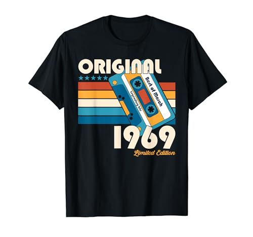 55. Geburtstag Geschenk Herren März Jahrgang 1969 Kassette T-Shirt von Jahrgang 1969 55. Geburtstag Herren Retro Mix Tape