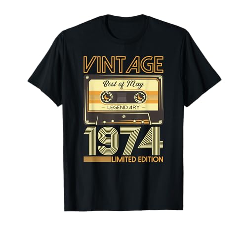 50. Geburtstag Herren Mai Jahrgang 1974 Kassette Geschenke T-Shirt von Jahrgang 1974 50. Geburtstag Herren Retro Mix Tape