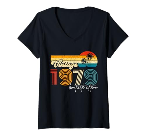 Damen Vintage 1979 Limitierte Edition Retro Jahrgang Design T-Shirt mit V-Ausschnitt Damen Vintage 1979 Limitierte Edition Retro Jahrgang Design T-Shirt mit V-Ausschnitt von Jahrgang 1979 Retro Klassiker Limitierte Ausgabe