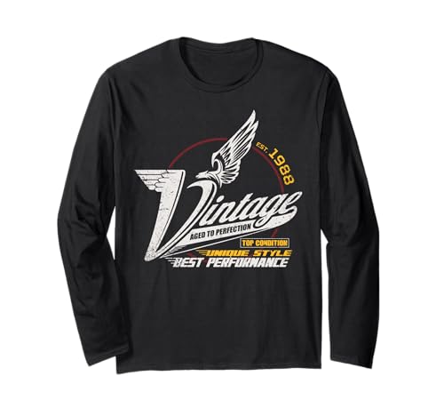 Vintage 1988 Geburtstag Jahrgang 1988 Männer Frauen Langarmshirt Vintage 1988 Geburtstag Jahrgang 1988 Männer Frauen Langarmshirt von Jahrgang 1988 Geburtstagsgeschenke Männer Frauen