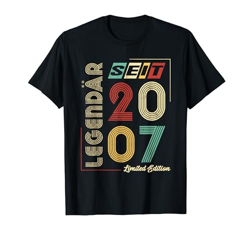 Geburtstag Junge Mädchen Jahrgang 2007 Vintage Retro Party T-Shirt von Jahrgang 2007 Vintage Retro Geburtstagsgeschenke