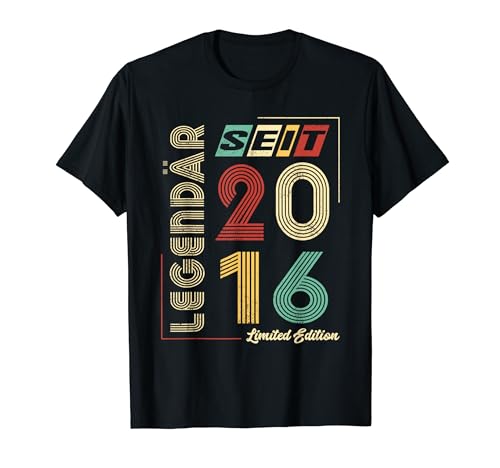 Geburtstag Junge Mädchen Jahrgang 2016 Vintage Retro Party T-Shirt von Jahrgang 2016 Vintage Retro Geburtstagsgeschenke