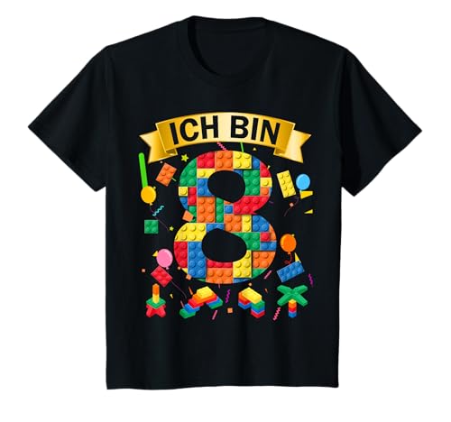 Kinder 8th Birthday Boy Girl Gift Idea Outfit Ich Bin 8 T-Shirt Kinder 8th Birthday Boy Girl Gift Idea Outfit Ich Bin 8 T-Shirt von Jahrgang Gamer 8 Geburtstag Junge