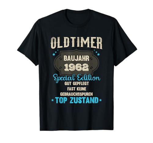 Jahrgang Geburtstag Geschenk - Oldtimer Baujahr 1962 - 63. Geburtstag T-Shirt - Schwarz - S - Damen von Jahrgang Geburtstag Geschenk
