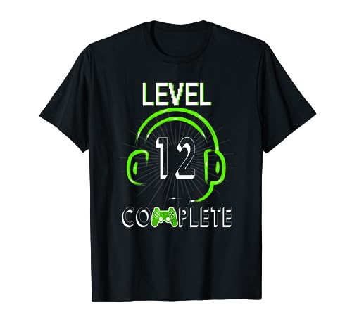 12.Geburtstag Level 12 Complete 12 Jahre Jungen Herren Gamer T-Shirt von Jahrgang Geschenk Konsole Gaming Zocken