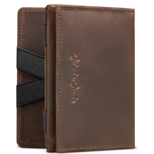 Jaimie Jacobs Flap Boy - Das Original Magic Wallet mit Münzfach RFID-Schutz Magischer Geldbeutel magisches Portemonaie Brieftasche mit Kleingeldfach Herren echtes Leder (Büffelleder Braun) von Jaimie Jacobs
