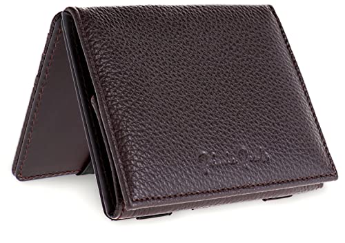 Jaimie Jacobs Flap Boy - Das Original Magic Wallet mit Münzfach RFID-Schutz Magischer Geldbeutel magisches Portemonaie Brieftasche mit Kleingeldfach Herren echtes Leder (Genarbtes Leder Braun) von Jaimie Jacobs