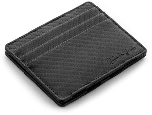 Jaimie Jacobs Flap Boy Slim ohne Münzfach Magic Wallet integrierter RFID Schutz Magischer Geldbeutel Echtleder (Carbon) von Jaimie Jacobs