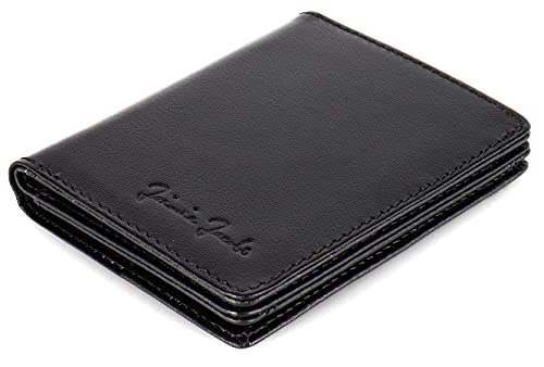 Jaimie Jacobs SLIMSTAR mit großem Münzfach dünne Geldbörse Leder Slim Wallet Hochformat Geldbeutel Herren (Schwarz) von Jaimie Jacobs