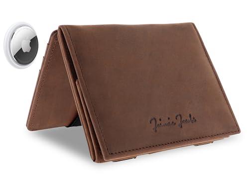 Jaimie Jacobs Flap Boy AirTag Edition Magic Wallet mit Münzfach Echtleder (Büffelleder Dunkelbraun) von Jaimie Jacobs