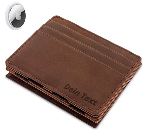 Jaimie Jacobs Flap Boy AirTag-Edition mit Gravur Magic Wallet Echtleder (Büffelleder Dunkelbraun) von Jaimie Jacobs