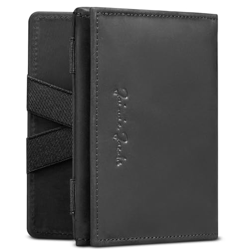 Jaimie Jacobs Flap Boy Das Original Magic Wallet mit Münzfach RFID-Schutz Magischer Geldbeutel Portemonaie mit Kleingeldfach Herren echtes Leder (Büffelleder Schwarz) von Jaimie Jacobs