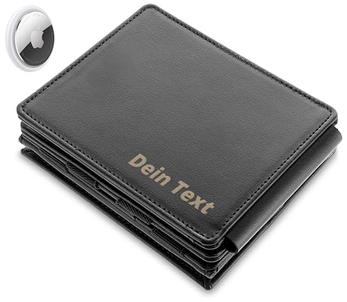 Jaimie Jacobs Flap Boy XL AirTag-Edition mit Gravur Magic Wallet mit Münzfach Leder (Schwarz) von Jaimie Jacobs