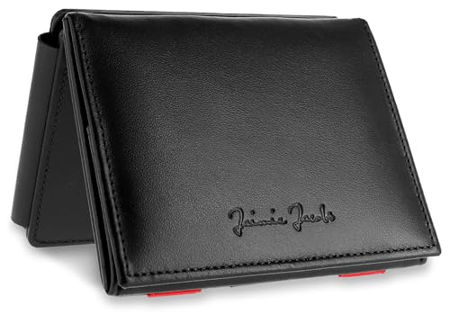 Jaimie Jacobs Flap Boy XL Magic Wallet mit Münzfach RFID-Schutz Geldbeutel mit Platz für 13 Karten (Schwarz mit Rot) von Jaimie Jacobs