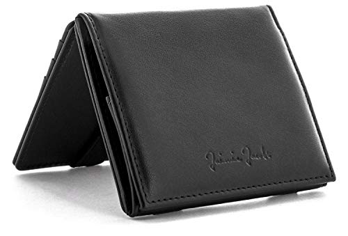 Jaimie Jacobs Flap Boy - Das Original - Magic Wallet mit Münzfach und RFID-Schutz Magischer Geldbeutel magisches Portmonaie Brieftasche mit Kleingeldfach Herren echtes Leder (Schwarz) von Jaimie Jacobs