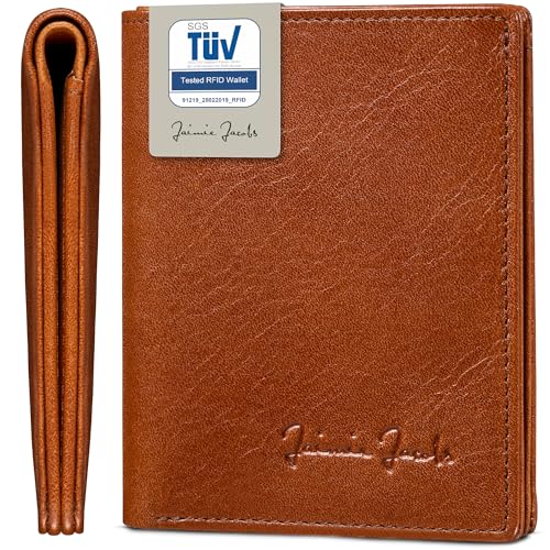 Jaimie Jacobs SLIMSTAR Geldbeutel dünne Geldbörse Leder Slim Wallet Hochformat Herren (Dunkelbraun) von Jaimie Jacobs