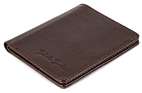 Jaimie Jacobs SLIMSTAR Geldbeutel dünne Geldbörse Leder Slim Wallet Hochformat Herren (Saffiano Braun) von Jaimie Jacobs
