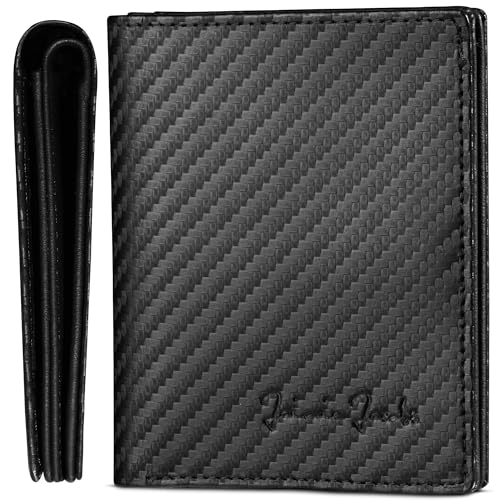 Jaimie Jacobs SLIMSTAR mit großem Münzfach dünne Geldbörse Leder Slim Wallet Hochformat Geldbeutel Herren (Carbon) von Jaimie Jacobs