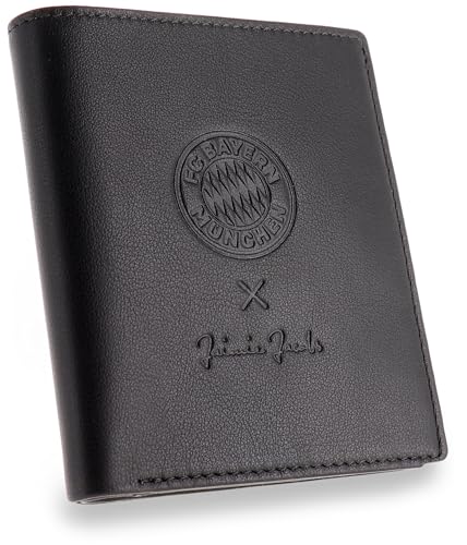 Jaimie Jacobs SLIMSTAR mit großem Münzfach dünne Geldbörse Leder Slim Wallet Hochformat Geldbeutel Herren (FC Bayern Edition) von Jaimie Jacobs