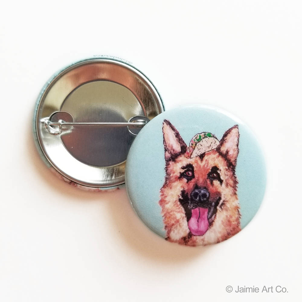 Hund Pin - Deutscher Schäferhund, Hundebutton, Taco Button, Süßer Süßes Geschenk, Hundeliebhaber Geschenk Für Sie von JaimieArtCo