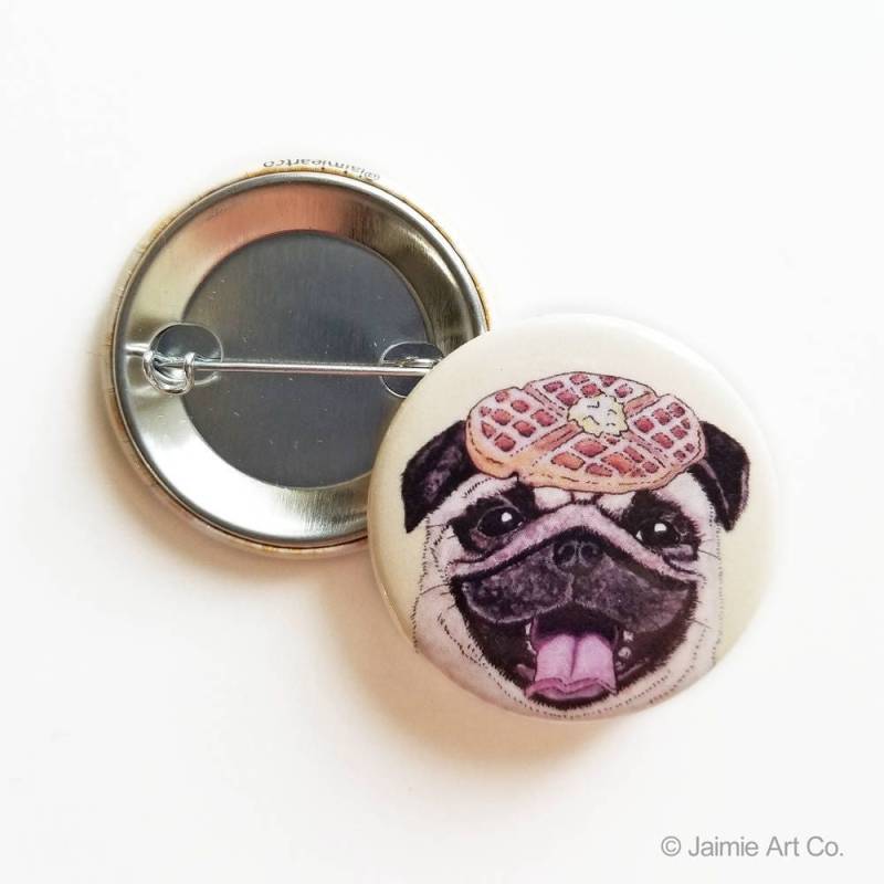Hund Pin - Mops, Mops Button, Donut Süßer Süßes Geschenk, Hundeliebhaber Geschenk Für Sie von JaimieArtCo