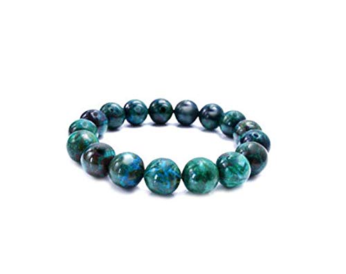 Natürliche AAA Azurit Stretch-Armband | 7-7.5” Länge Azurit Edelstein-Armband | Unisex-Armband | 12mm runde Form Perlen | Stretch Fit-Armband | Männer Perlen Armband von Jaipur Gems Mart