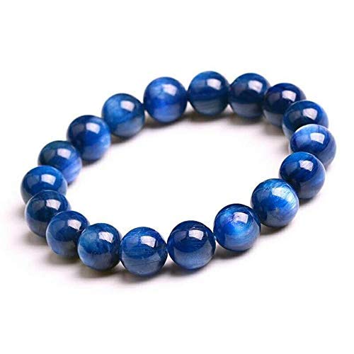 Jaipur Gems Mart Natürliche AAA Blau Kyanite Armband Stretch-Armband | 7-7.5” Länge Blau Kyanite Armband Edelstein-Armband | Unisex-Armband | 10mm runde Form Perlen | Männer Perlen Armband von Jaipur Gems Mart