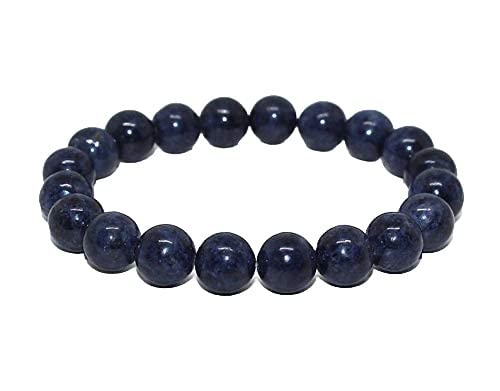 Jaipur Gems Mart Natürliche AAA Blauer Saphir-Armband Stretch-Armband | 7-7.5” Länge Blauer Saphir-Armband Edelstein-Armband | Unisex-Armband | 6mm runde Form Perlen | Männer Perlen Armband von Jaipur Gems Mart