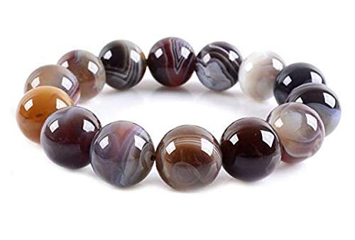 Jaipur Gems Mart Natürliche AAA Botswana Achat-Armband Stretch-Armband | 7-7.5” Botswana Achat-Armband Edelstein-Armband | Unisex-Armband | 12mm runde Form Perlen | Männer Perlen Armband Jaipur Gems Mart Natürliche AAA Botswana Achat-Armband Stretch-Armband | 7-7.5” Botswana Achat-Armband Edelstein-Armband | Unisex-Armband | 12mm runde Form Perlen | Männer Perlen Armband von Jaipur Gems Mart