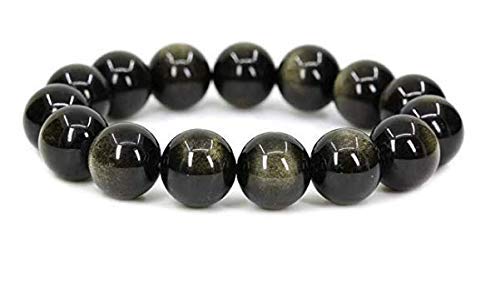 Jaipur Gems Mart Natürliche AAA Goldene Obsidian Armband Stretch-Armband | 7-7,5? Schwarzer Obsidian Armband Edelstein-Armband | Unisex-Armband | 12mm runde Form Perlen | Männer Perlen Armband Jaipur Gems Mart Natürliche AAA Goldene Obsidian Armband Stretch-Armband | 7-7,5? Schwarzer Obsidian Armband Edelstein-Armband | Unisex-Armband | 12mm runde Form Perlen | Männer Perlen Armband von Jaipur Gems Mart