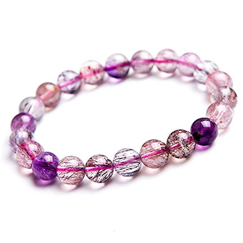 Jaipur Gems Mart Natürliche AAA Super Seven 7 Melody Stretch-Armband | 7-7,5? Super Seven Edelstein-Armband Länge | Unisex-Armband | 8mm runde Form Perlen | Männer Perlen Armband von Jaipur Gems Mart
