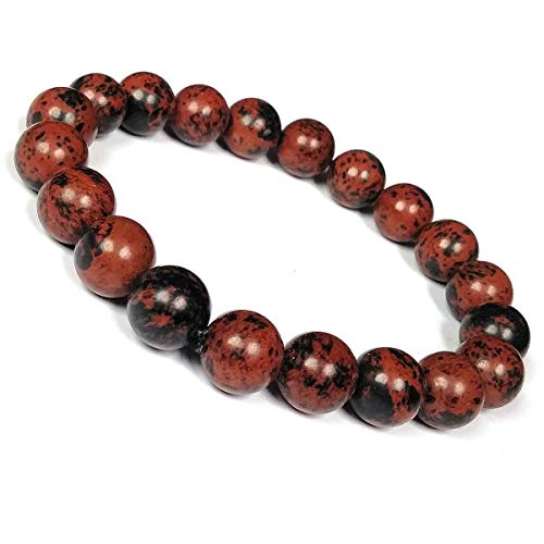 Jaipur Gems Mart Natürliche AAA Mahagoni Obsidian Armband Stretch-Armband | 7-7,5? Obsidian-Armband Edelstein-Armband Länge | Unisex-Armband | 8mm runde Form Perlen | Männer Perlen Armband von Jaipur Gems Mart