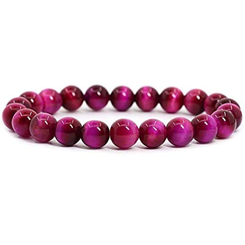 Natürliche AAA-Rosa-Farbe Tigerauge Stretch-Armband | 7-7.5” Länge | Tiger-Augen-Edelstein-Armband | Unisex-Armband | 8mm runde Form Perlen | Stretch Fit-Armband | Männer Perlen Armband von Jaipur Gems Mart