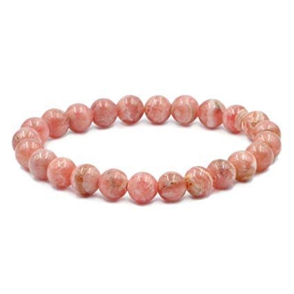 Natürliches AAA Argentinien Rhodochrosit Armband Stretch-Armband | 7-7.5” Länge Rhodochrosite Armband Edelstein-Armband | Unisex-Armband | 6mm runde Form Perlen | Männer Perlen Armband von Jaipur Gems Mart