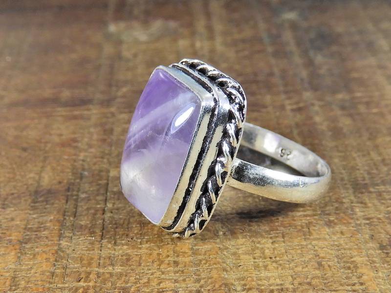 Natürlicher Amethyst Spitze Achat Ring, 925 Massiv Sterling Silber Octagon Edelstein Designer Geschenkring von Jaipurgemsstudio